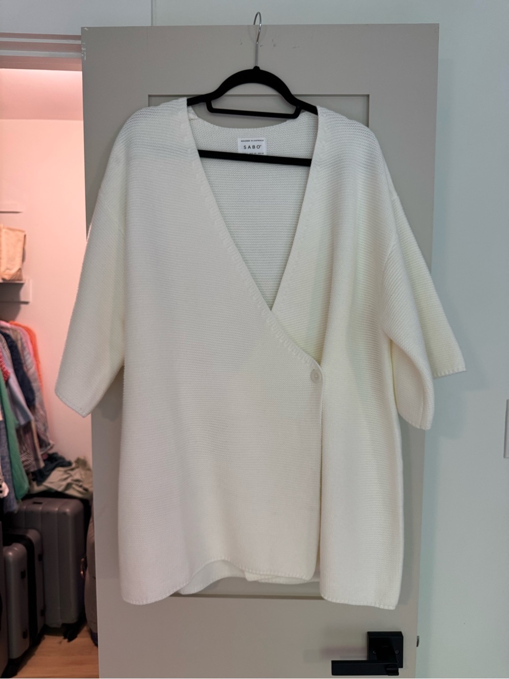 Sabo Skirt Cream Knit Mini Wrap Dress